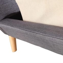 Palermo Furniture Double Linen Fabric Bed With Button Tufted Headboard - Grey