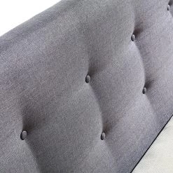 Palermo Furniture Double Linen Fabric Bed With Button Tufted Headboard - Grey