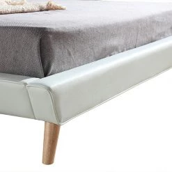 Palermo King PU Leather Deluxe Bed Frame - White Furniture