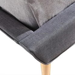 Palermo King Linen Fabric Bed With Button Tufted Headboard - Grey