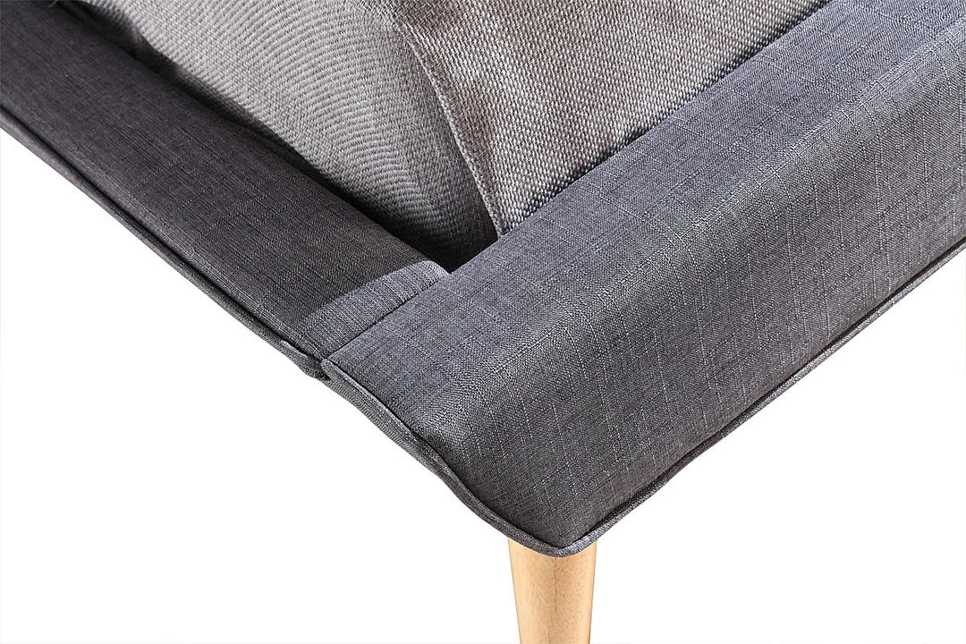 Palermo King Linen Fabric Bed With Button Tufted Headboard - Grey