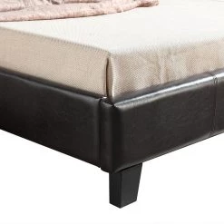 Palermo King Single Bed Frame Brown PU Leather