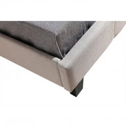 Palermo Furniture King Single Bed Frame Beige Linen Fabric