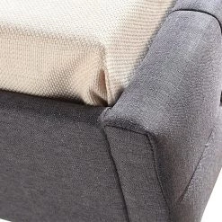 Palermo King Single Grey Linen Fabric Deluxe Bed Frame