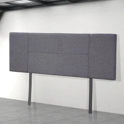 Palermo Double Grey Linen Fabric Bed Headboard Bedhead