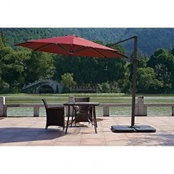 Randy & Travis Machinery Outdoor Patio 4-Piece Cantilever Offset 3M Umbrella Base Stand Weight Water Sand
