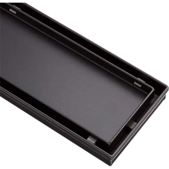 Della Francesca DIY & Renovation 80cm Tile Insert Black Grate Drain W/Centre Outlet Floor Waste