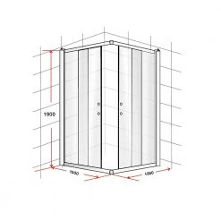 Della Francesca DIY & Renovation 1000 X 1000mm Sliding Door Nano Safety Glass Shower Screen In CHROME