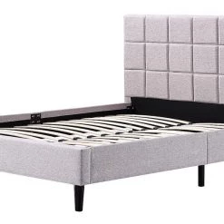 Palermo Queen Linen Fabric Bed Frame - Beige