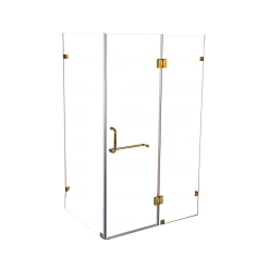 120 X 90cm Frameless 10mm Glass Shower Screen By Della Francesca GOLD Hinges/Brackets And ROUND Handle DIY & Renovation