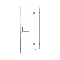 Della Francesca 120 X 200cm Wall To Wall Frameless Shower Screen In CHROME Hardware With ROUND Handle