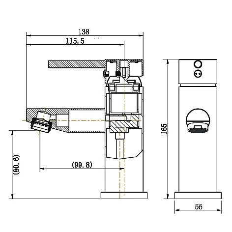 Della Francesca Basin Mixer Tap Faucet Electroplated Matte Black Finish