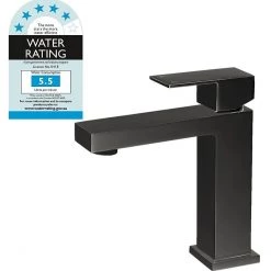 Della Francesca Basin Mixer Tap Faucet Electroplated Matte Black Finish