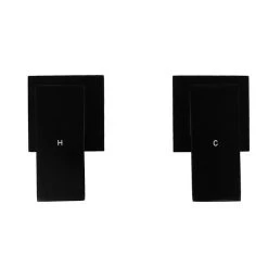Della Francesca Chrome Bathroom Shower / Bath Mixer Tap Set Electroplated Matte Black Finish