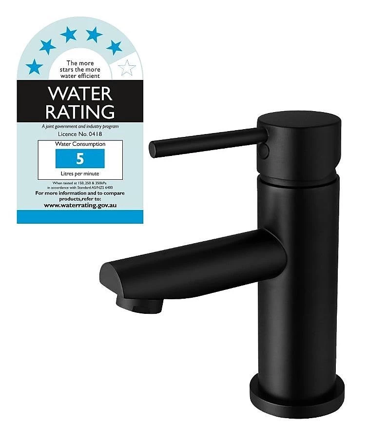 Della Francesca Basin Mixer Tap Faucet Electroplated Matte Black Finish