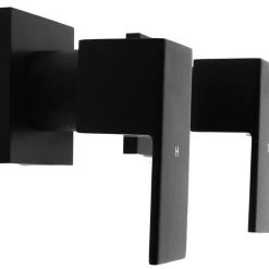 Della Francesca Chrome Bathroom Shower / Bath Mixer Tap Set Electroplated Matte Black Finish