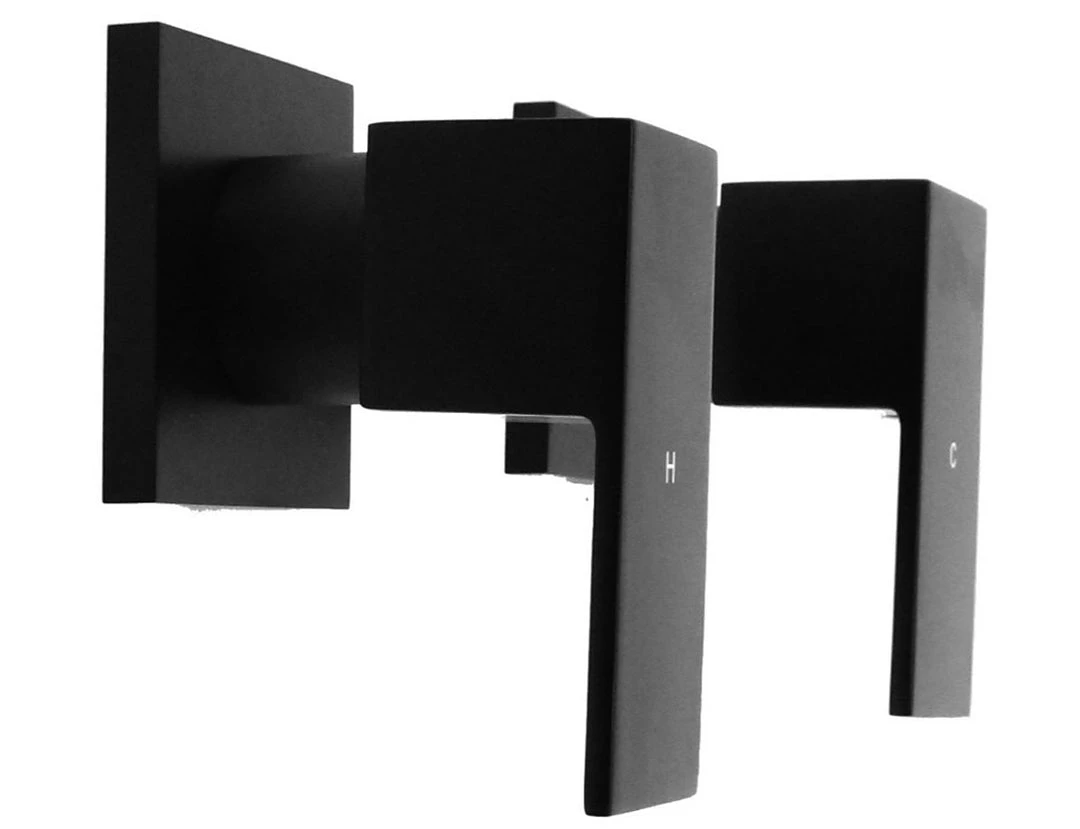 Della Francesca Chrome Bathroom Shower / Bath Mixer Tap Set Electroplated Matte Black Finish