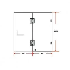 Della Francesca DIY & Renovation 110 X 200cm Wall To Wall Frameless Shower Screen In Nickel Hardware With Round Handle