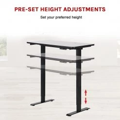 Furniture Palermo Standing Desk Sit Stand Height Adjustable Motorised 120cm Table Dual Motor