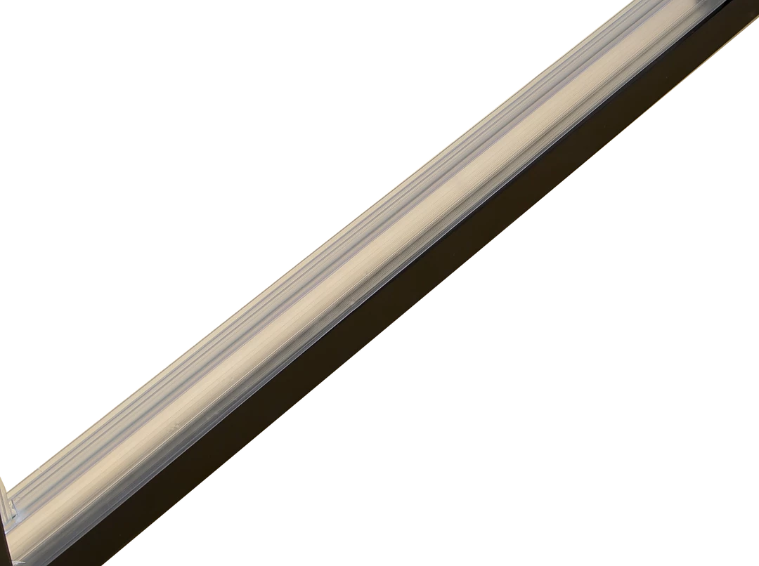 Della Francesca DIY & Renovation Front: (114~122) X 195cm Adjustable Semi Frameless Shower Screen In Black Side: (77~80) X 195cm