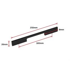 Randy & Travis Machinery 5 X 160mm Kitchen Cabinet Cupboard Door Drawer Handles Square Black Furniture Pulls DIY & Renovation