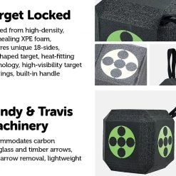 Randy & Travis Machinery Archery 3D Dice Target Cube Reusable 18 Sides 23CM Self Healing XPE Foam Target