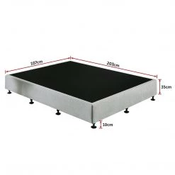 Furniture Palermo King Single Ensemble Bed Base Platinum Light Grey Linen Fabric