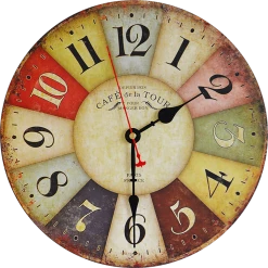 Randy & Travis Machinery Home & Lifestyle Large Colourful Wall Clock Kitchen Office Retro Timepiece