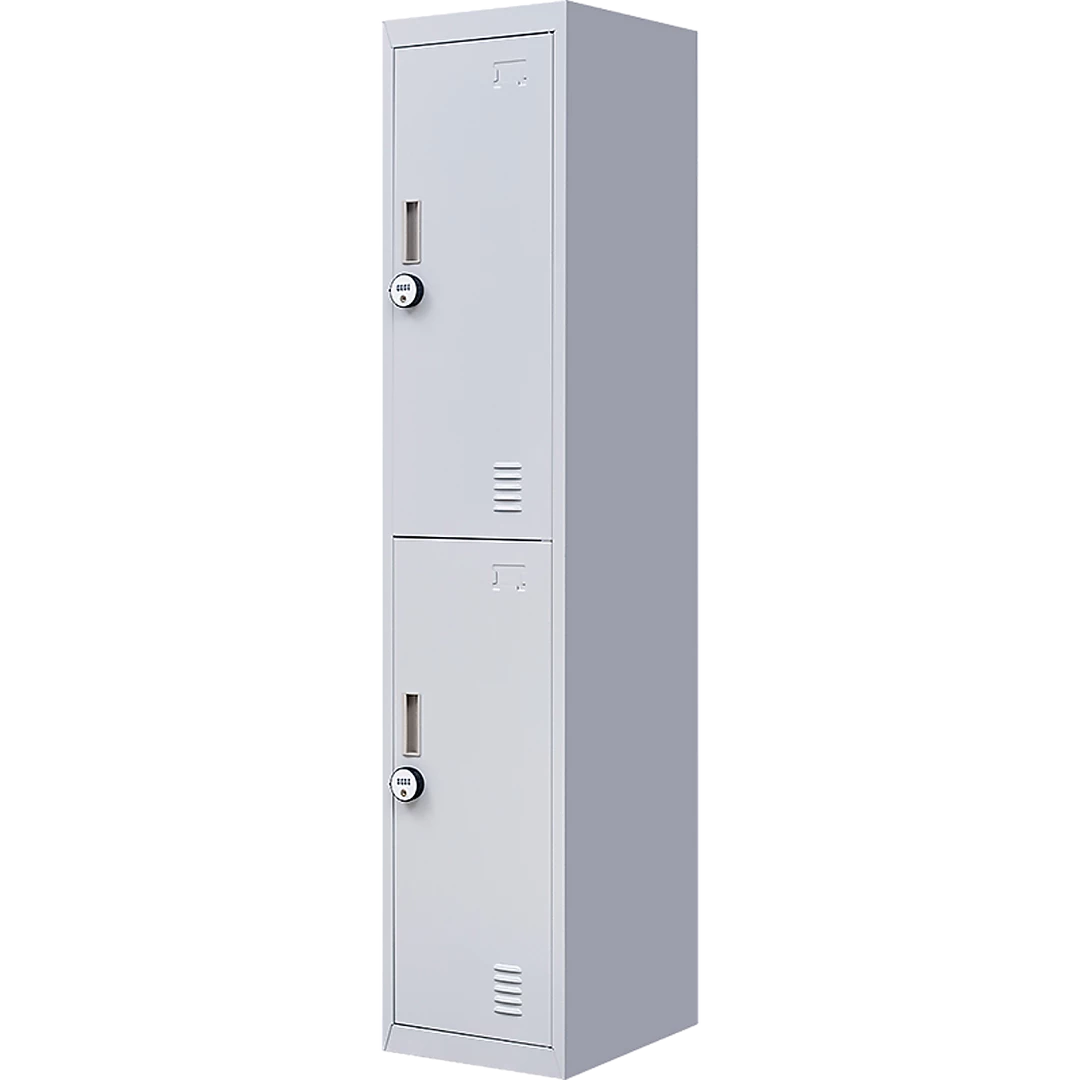 Salvatore Angelotti Furniture Grey 2-Door Locker For Office Gym Shed School Home Storage - 4-Digit Combination Lock