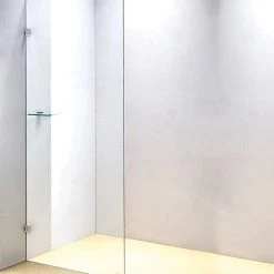 Della Francesca DIY & Renovation 70 X 210cm Frameless 10mm Safety Glass Shower Screen Nickel Finish
