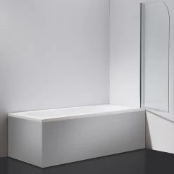 180° CHROME Pivot Door 6mm Safety Glass Bath Shower Screen By Della Francesca - 80 X 140cm DIY & Renovation