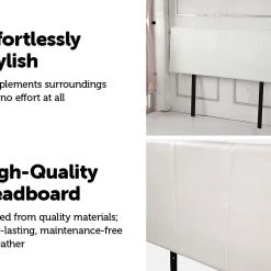 Palermo Double White PU Leather Bed Headboard Bedhead