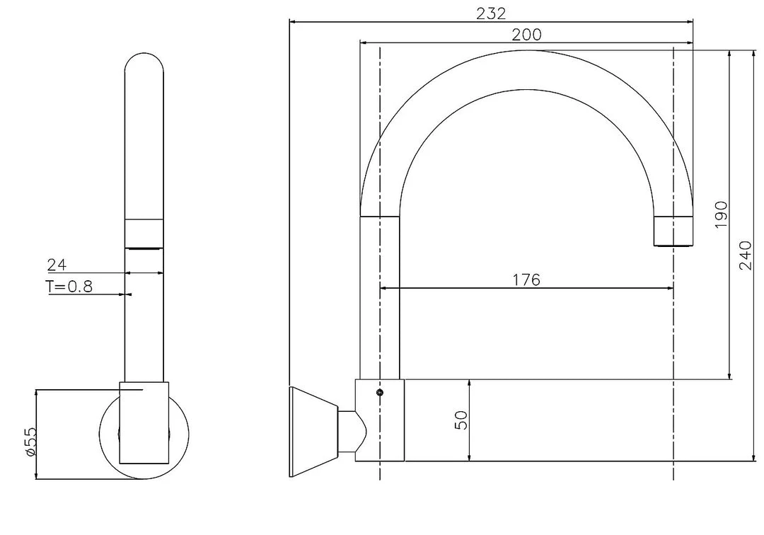 Della Francesca DIY & Renovation High Reach Swivel Wall Kitchen Laundry Bath Basin Spout