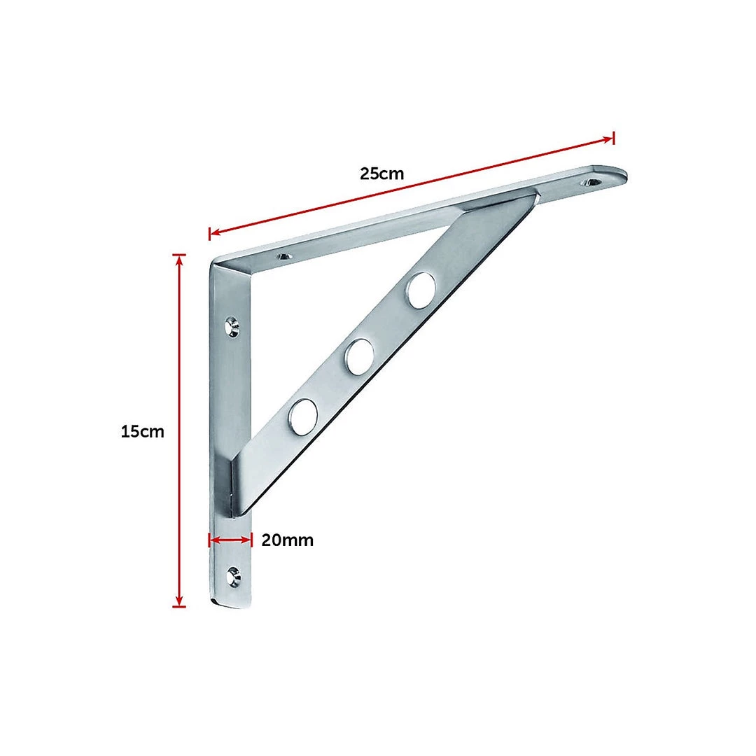 Randy & Travis Machinery Furniture L Bracket Heavy Duty Stainless Steel Solid Shelf Support Corner Brace 2-Pack