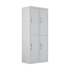 Salvatore Angelotti Grey Four-Door Office Gym Shed Storage Locker- Standard Lock With 2 Keys Furniture