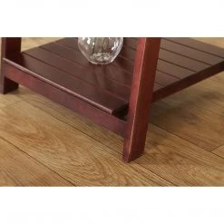 Randy & Travis Machinery Furniture 5 Tier Wooden Ladder Shelf Stand Storage Book Display Rack - Coffee