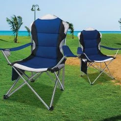 FactoryFast.com.au 2x Folding Camping Arm Chairs Portable Outdoor Garden Fishing Tourer