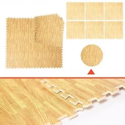 Randy & Travis Machinery 12 Tiles EVA Fitness Home Yoga Gym Interlocking Floor Puzzle Mat - Wood Colour Sports & Fitness