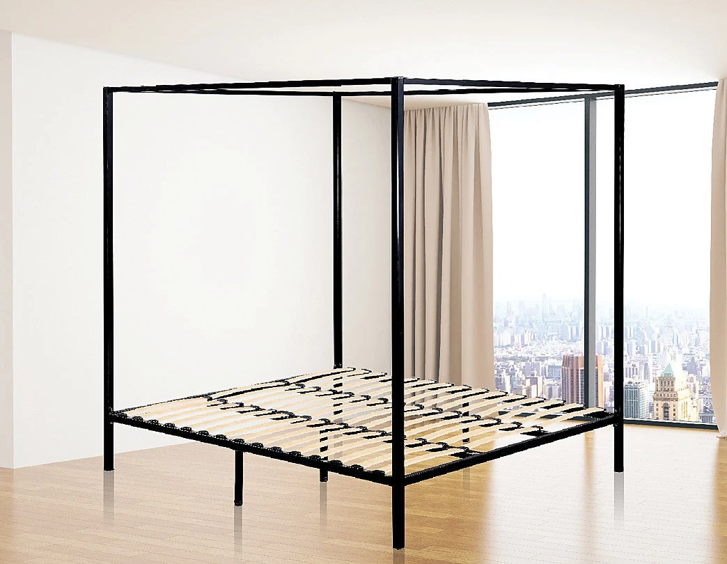 Palermo 4 Four Poster King Bed Frame - Black Furniture