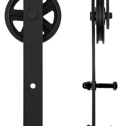 Randy & Travis Machinery 2m Big Spoke Wheel Black Sliding Barn Door Hardware DIY & Renovation