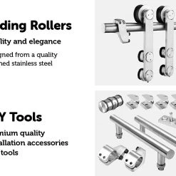 Randy & Travis Machinery Sliding Barn Door Hardware Stainless Steel DIY & Renovation