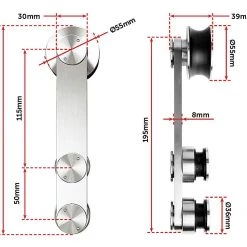 Randy & Travis Machinery Sliding Barn Door Hardware Stainless Steel DIY & Renovation