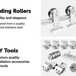 Randy & Travis Machinery DIY & Renovation Sliding Barn Door Hardware Stainless Steel