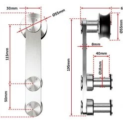 Randy & Travis Machinery DIY & Renovation Sliding Barn Door Hardware Stainless Steel