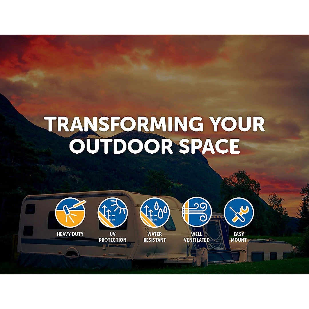 Bariloche 4.3 X 1.8m Caravan Privacy Screen Side Roll Out Awning