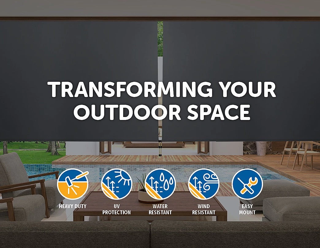 Bariloche DIY & Renovation 2.1 X 2.5m Retractable Straight Drop Roll Down Awning Screen