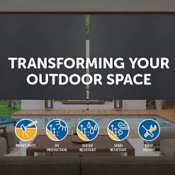 Bariloche DIY & Renovation 3.0 X 2.5m Retractable Straight Drop Roll Down Awning Screen