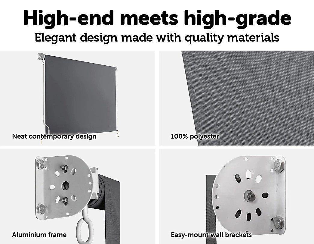 Bariloche DIY & Renovation 3.0 X 2.5m Retractable Straight Drop Roll Down Awning Screen