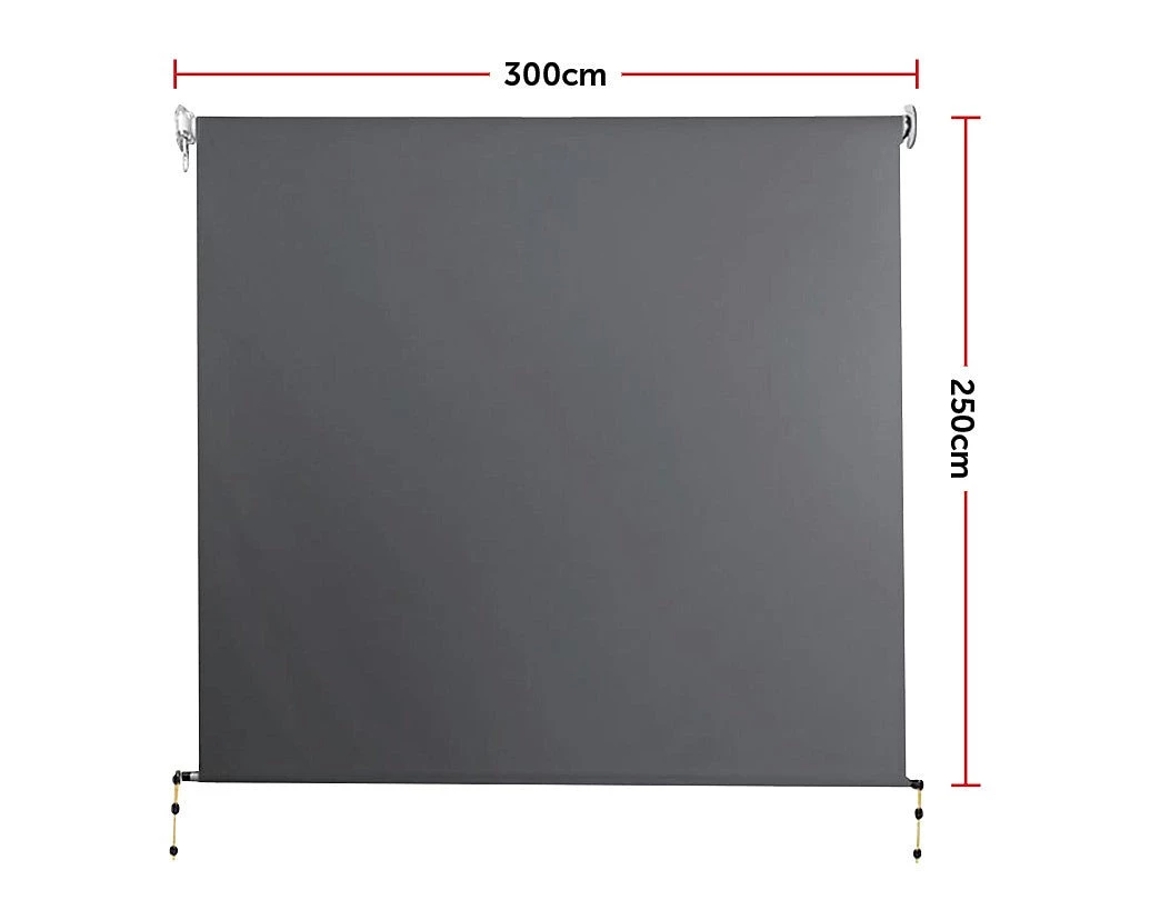 Bariloche DIY & Renovation 3.0 X 2.5m Retractable Straight Drop Roll Down Awning Screen