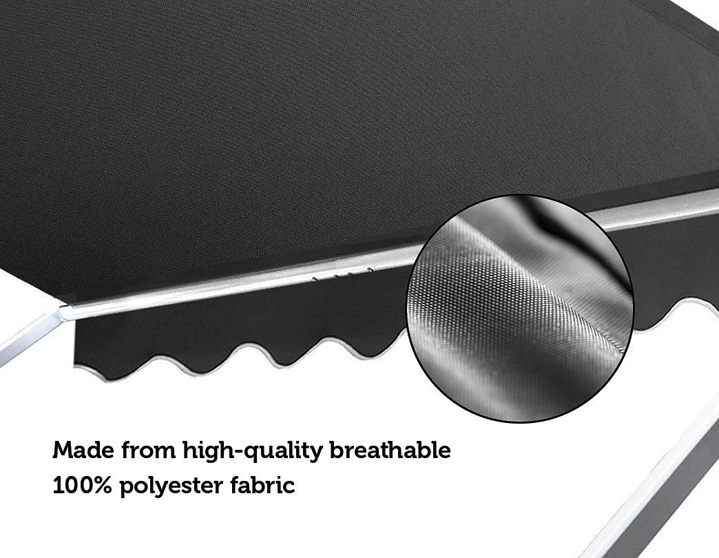 Bariloche DIY & Renovation Retractable Fixed Pivot Arm Window Awning Patio Garden Blinds 2.4m X 2.1m Grey